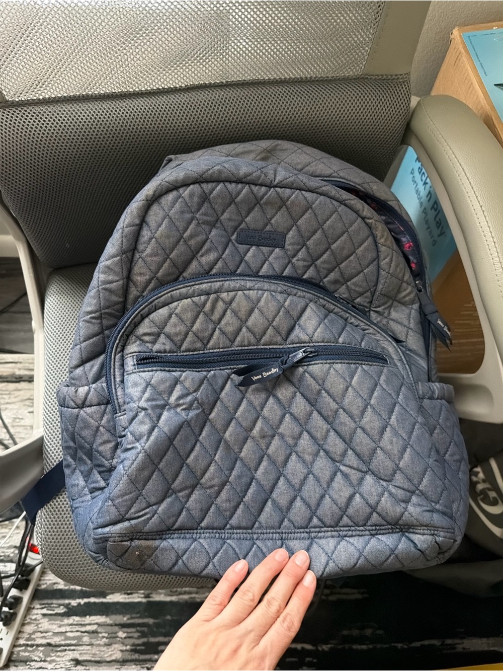 Vera Bradley Quilted Backpack in Denim